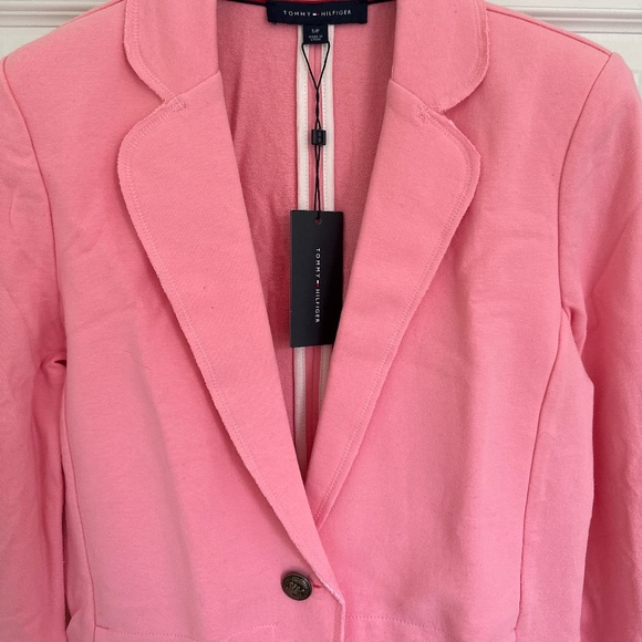 Tommy Hilfiger Single-Button Knit Blazer - Pink, S - Picture 8 of 9